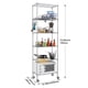 thumbnail image 2 of Shelf Homdox, 6 niveles, 54 x 29 x 183 cm, alambre con ganchos para ruedas, 2 of 9