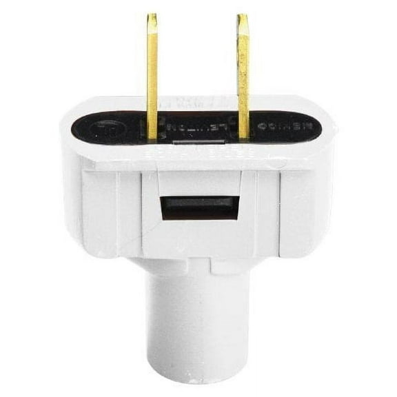 Leviton 001-48643-W White Residential Grade Straight Blade Non-Polarized Plug