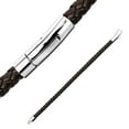thumbnail image 2 of Men Braided Bolo Leather 8" Bracelet W/ Stainless Steel Locking Clasp Brown Silver, 2 of 2