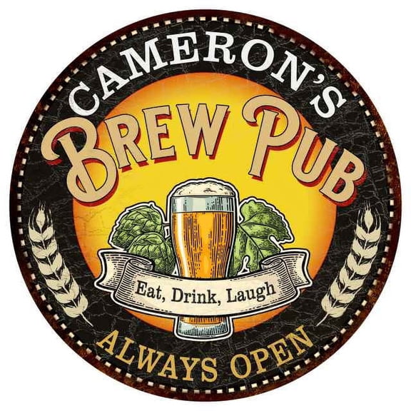 CAMERON'S Beer Pub Man Cave Metal Sign Home Decor 14 inch Round 100140025377