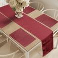 thumbnail image 2 of Ambesonne Art Deco Ruby Table Runner & Placemats, Vintage Motif Classic, Placemat 4 pcs + Runner 12"x90", Pale Maroon Rust, 2 of 2