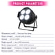 thumbnail image 4 of Foco PAR COB de cuatro ojos de 200 W para sala de estar, iluminación de escenario DMX512 complementaria, luz LED blanca cálida para bodas, teatros, estudios fotográficos, 4 of 5