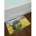 thumbnail image 2 of Donkey Bath Mat, Donkey Eating Grass in Mountain Landscape Rural Pasture Area Summer Nature, Plush Bathroom Decor Mat with Non Slip Backing, 29.5" X 17.5", Multicolor, by Ambesonne, 2 of 2