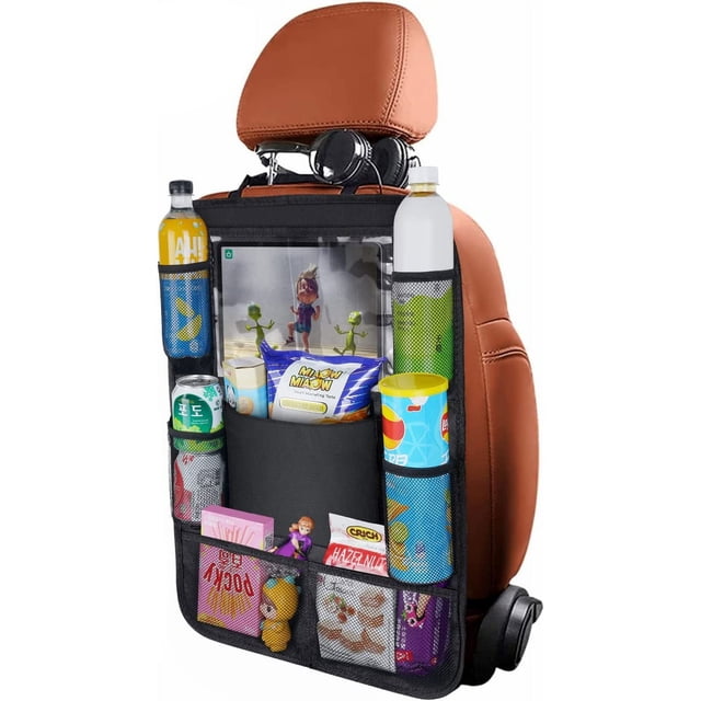 Organizador de Coche, Organizador de Coche para Niños con 8 Bolsillos, Protector de Asiento de Coche para Niños de Gran Capacidad con Bolsillo Transparente para Tableta, iPad, Botellas, Libros de Juguetes, 1 Pieza Sincero Electrónica