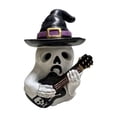 thumbnail image 2 of Deeceymbur Gothic Ghost Resin Statue Hand-Painted Witch Hat Skull Guitar Halloween Indoor Table Decor Figurine, 2 of 7