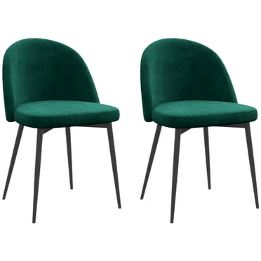 HOMCOM Dining Chairs Set of 2, Mid-Back Velvet-touch Upholstery Side Chair
