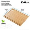 thumbnail image 6 of KRAUS Workstation Kitchen Sink 12 in. Solid Bamboo Cutting Board, 6 of 8