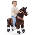 thumbnail image 1 of PonyCycle Ride-On Horse Toy for Kids, Plush Riding Pony with Sound & Hand Brake, Kid-Powered, Ages 3–4, Chocolate, Ux321, 1 of 10