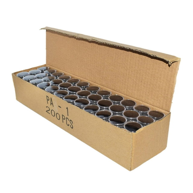 Tachiuwa 200 Pieces Empty Gemstone Display Box Round Empty Jewelry Show Box Container Black
