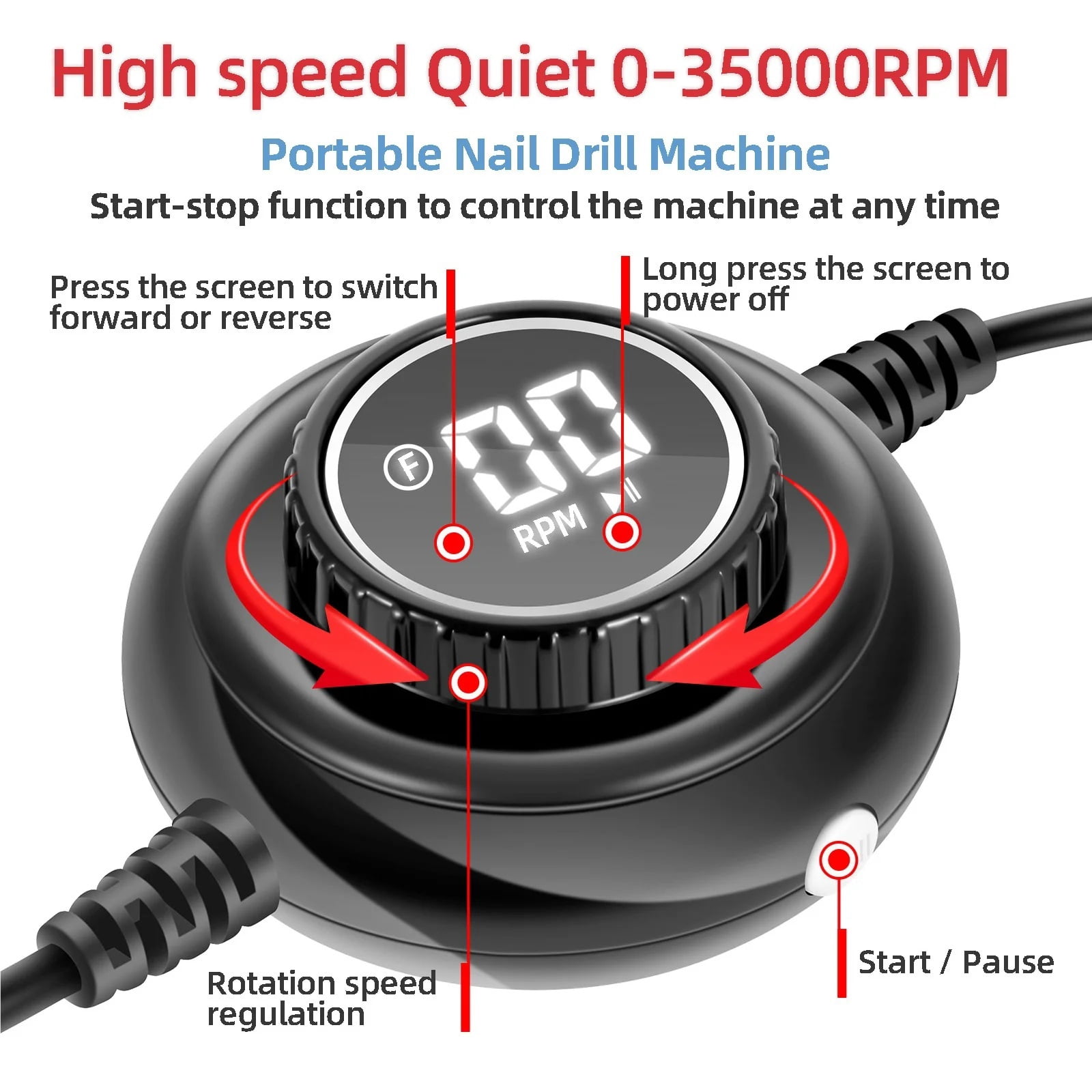 35000RPM Manicure Machine Electric Nail Drill Portable Nail Lathe Electric Manicure Cutter Set Nail Gel Polisher Salon Equipment