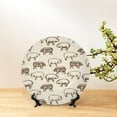 thumbnail image 6 of Picia Vintage Farm Pigs Pattern Bone China Decorative Plate – Wall Decor with Stand and Adhesive, Elegant Ornament for Living Room, Office, or Entryway-6in, 6 of 6