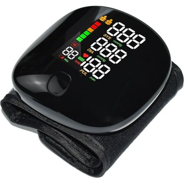Wrist Blood Pressure Monitor LED Display, Touch Screen Wrist Blood Pressure Cuff 99x2 Reading Memory Wrist Bp Monitor with Carrying Case(Black)
