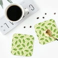 thumbnail image 5 of Disketp Green Peas Funny Coasters,6 Pcs Leather Coasters with Holder, Perfect Housewarming Hostess Gifts,Protect Furniture from Water Marks Scratch and Damage,Square, 5 of 7