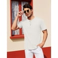 thumbnail image 3 of COOFANDY Men's Short Sleeve Henley Shirts Basic Tee Summer Solid Button T Shirts Lightweight Shirts, 3 of 9