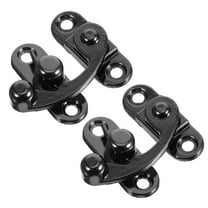 Homoyoyo Zinc Alloy Latch Hook Black 2 Pieces for Wooden Boxes Cabinets and Furniture Hardware