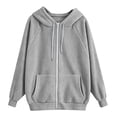 thumbnail image 4 of Zip Up Hoodie Women Long Sleeve Light Jackets for Women Fall and Winter Casual Hooded Sweatshirts, 4 of 6