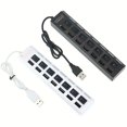 thumbnail image 3 of KEINXS 7 Ports LED USB 2.0 Adapter Hub Power On/off Switch For PC Laptop BK, 3 of 7