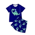 thumbnail image 1 of Hiiyo Big Boys Outfits Cartoon Dinosaur Short Sleeve T Shirt & Shorts Set, Sizes 7-8Y, 1 of 3