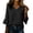 Black, variant on Cotton Linen Tops for Women Casual Flared 3/4 Sleeve Shirts Solid Color V Neck Blouse Lightweight Soft Plain Shirt Buisness Work Blouses