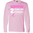 thumbnail image 3 of Inktastic Breast Cancer Survivor 2 Years and Running with Pink Ribbon Long Sleeve T-Shirt, 3 of 5