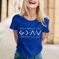 thumbnail image 2 of TSADFHJI Hauts de Noël Élégants pour Femmes, Dieu Vert Est Plus Grand Que les Hauts et les Bas, T-Shirt à Manches Courtes, Graphique, TG Bleu, 2 of 4