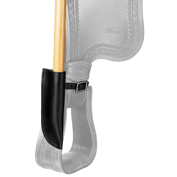 Univesal Size Tough 1 Horse Stirrups Leather Flag Holder Black