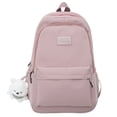 thumbnail image 7 of Uobin Female Student Solid Color Lightweight Nylon Backpack Multi Pocket Water Resistant Casual Daypack with Detachable Bear Pendant for Travel Work Commute Outdoor, 7 of 7