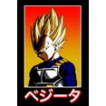 thumbnail image 2 of Dragon Ball Z Super Saiyan Vegeta and Kanji Black Graphic Tee- M, 2 of 4