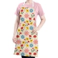 thumbnail image 5 of Pioneer Flower Floral Print Pattern Apron for Women and Men, Cotton Linen Waterproof with Pockets, Adjustable, 33x27 Inch for Kitchen, Gardening, BBQ, Salon, 5 of 6