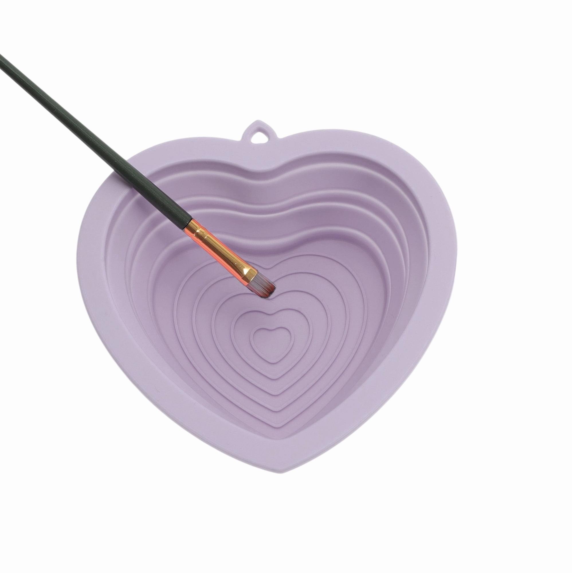 Unique Bargains 1pc Portable Heart Makeup Brush Cleaning Mat Dark Purple