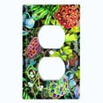 thumbnail image 2 of Metal Light Switch Plate Cover Red Lotus Pod Plant Leaves Green FLW024, 2 of 13