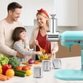 thumbnail image 5 of Stainless Steel Slicer Shredder for KitchenAid Mixer Attachment Vegetable & Cheese Grater Attachment with 4 Blades (Fine, Medium, Coarse, Slicer), with Knob, Dishwasher Safe, Durability, 5 of 7