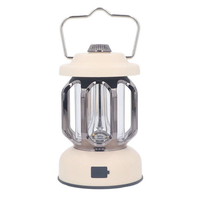 LED Vintage Lantern, Rechargeable Retro Camping Lantern, Waterproof LED Tent Lamp With 3 Modes, Hook, Portable For Garden, Patio