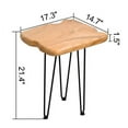 thumbnail image 5 of Natural Edge Side Table,Solid Wood Coffee Table Side Table Bedside Table Bedside Table Retro Square Iron Frame Support Solid Wood Cedar Coffee Table, 5 of 5