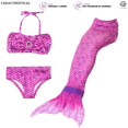 thumbnail image 2 of Trajes De Baño Sirena Niñas Para Nadar Pitipa  JM1726-PUR-110, 2 of 3