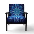 thumbnail image 4 of Designart "Fleurs Fractales en Turquoise et Blanc VII" Chaise d'Appoint Rembourrée - Fauteuil Moderne pour Salon, 4 of 7