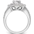 thumbnail image 2 of 14K White Gold 14Kw Round Diamond Semi-Mount Double Halo Engagement Ring (Size 7) Made In India rm2143e-050-waa, 2 of 5