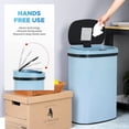 thumbnail image 3 of CL.HPAHKL 50 Liter Motion Sensor Trash Can, 13 Gallon Stainless Steel Kitchen Garbage Can with Lid, Automatic Waste Bin for Home Office, Bathroom, Blue, 3 of 8