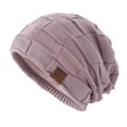 thumbnail image 2 of Naierhg Beanie Women Hat Solid Color Stretch Dome No Brim Windproof Autumn Winter Thickened Plush Lining Hat StreetwearPink, 2 of 8