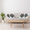 thumbnail image 4 of Ambesonne Tribal Throw Pillow Cover 4 Pack, Wolf Animal Theme, 24", Teal White and Red, 4 of 7