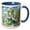 Blue/White, variant on 3drose, Charming Irish Elf Girl, Four Leaf Clover. Good Luck for You Gift, 15oz Mug