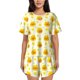 thumbnail image 1 of Fotbe Ducky Cartoon Conjunto de Pijama Estampado para Mujer, 2 Piezas, Ropa de Dormir con Camiseta de Manga Corta y Shorts Suaves-XX-Large, 1 of 6