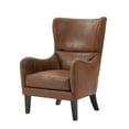 thumbnail image 2 of Kenedy Contemporary Microfiber Wingback Club Chair, Brown, 2 of 6