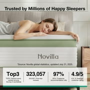 Novilla Snowfall 12 inch Queen size Mattress in a Box, Hybrid Medium Support Mattresses, Pocket Spring and CertiPUR-US, Pressure Relief & Motion Isolation