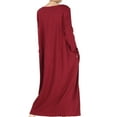 thumbnail image 2 of Women's Knit Sweater Dress Long Sleeve Baggy Shift Pullovers Red XL, 2 of 5