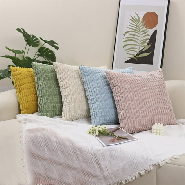 Oefntac Housse de Coussin Fleur Housse de Coussin en Laine d'Agneau pour Canapé