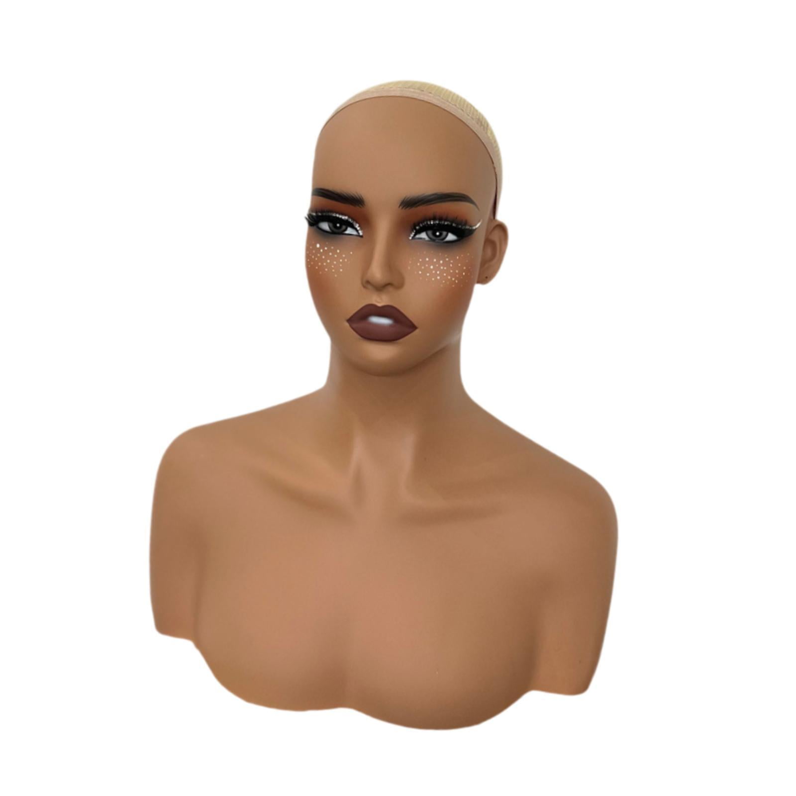 TOOYFUL Mannequin Head Manikin Head Display Styling Shop Multipurpose with Shoulder Holder for Scarf Glasses Jewelry Hat Necklace