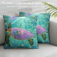 thumbnail image 3 of Orinice Mermaid Scales Throw Pillow Cover, Tortoise Reptile Decorative Pillow Cover For Lumbar Support Home Office, Sea Turtle Ocean Life Pillow Cover For Women, Sweet Girly Cushion Case,  White, 3 of 5