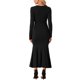 thumbnail image 3 of Vestidos largos ajustados Inspire Chic con cinturón, vestido de cola de pez sexy hasta el suelo, negro, talla L, 3 of 6