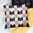 thumbnail image 2 of BANET  Cats Throw Pillow Cushion Cover, Chess Board Design with Kittens Feline Kitty Animals Pets Retro Mosaic, Decorative Square Accent Pillow Case 12x12in, 2 of 5